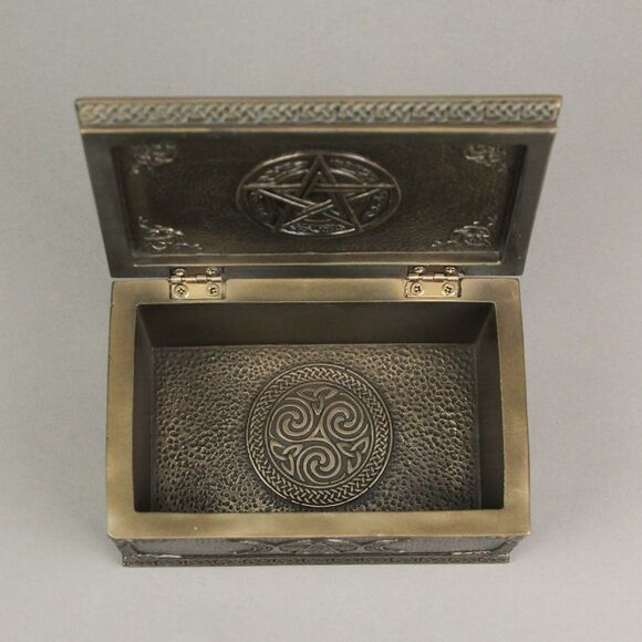 Gaia Greek Mother Earth Goddess Bronze Finished Trinket Box - Picture 4 of 5